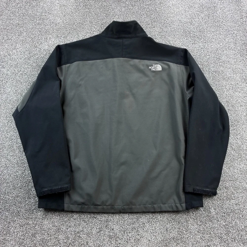The North Face Apex Bionic Jacket Mens 2XL Gray Black Soft Shell Full Zip